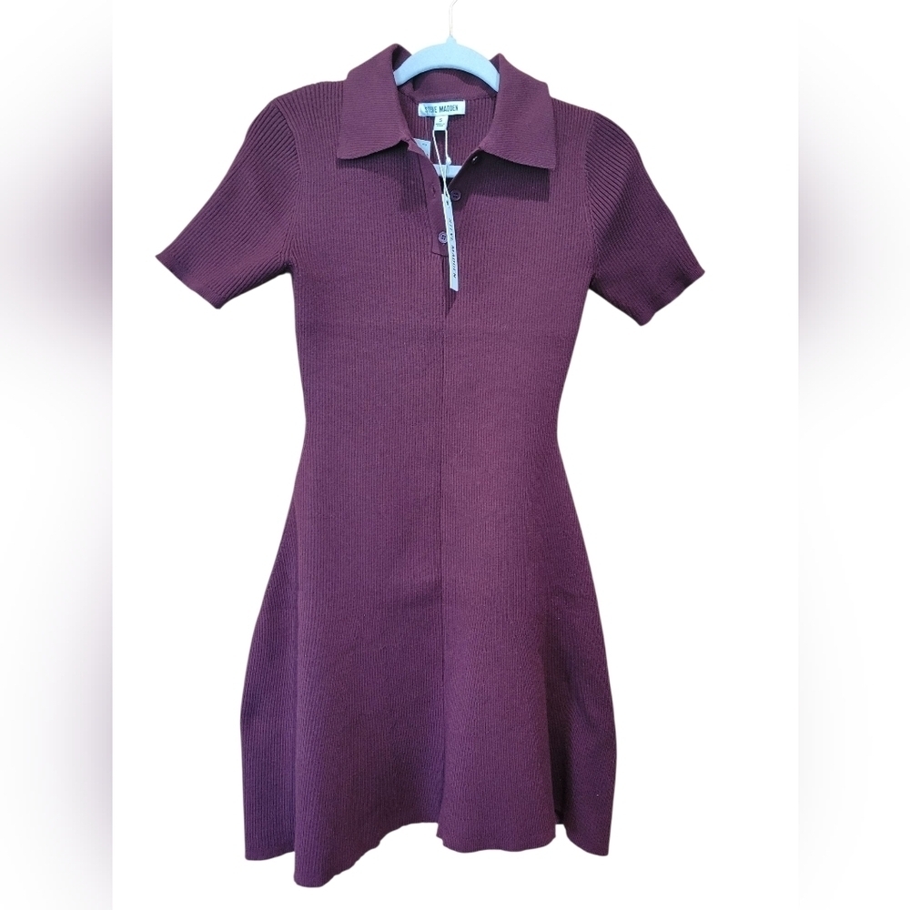 Purple Collared Knit Dress